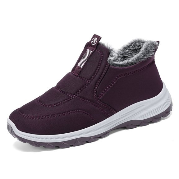 Women&Men's Snow Boots Winter Solid Color Keep Warm Ankle Boots Plus Velvet Boot Flat Snow Boots BJ Winter Flat Anti-Splashing