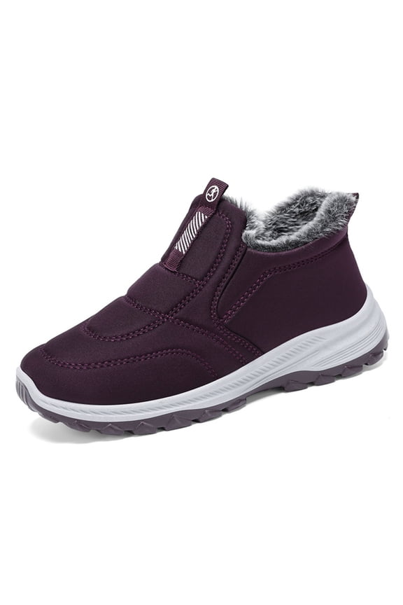 Women&Men's Snow Boots Winter Solid Color Keep Warm Ankle Boots Plus Velvet Boot Flat Snow Boots BJ Winter Flat Anti-Splashing