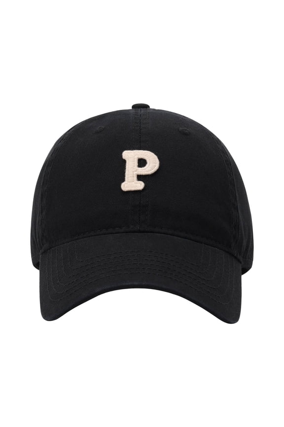 Women Mens Baseball Cap Letter P Embroidered Baseball Cap Adjustable Sun Hat For Casual Outdoor Black One Size