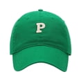thumbnail image 1 of Women Mens Baseball Cap Letter P Embroidered Baseball Cap Adjustable Sun Hat For Casual Outdoor Green One Size, 1 of 3