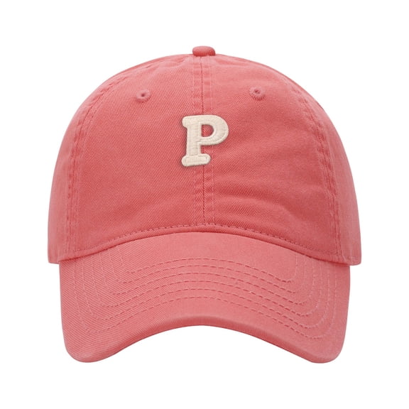 Women Mens Baseball Cap Letter P Embroidered Baseball Cap Adjustable Sun Hat For Casual Outdoor Pink One Size