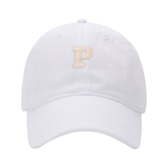 Women Mens Baseball Cap Letter P Embroidered Baseball Cap Adjustable Sun Hat For Casual Outdoor White One Size