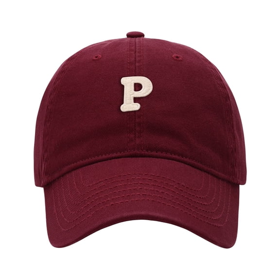 Women Mens Baseball Cap Letter P Embroidered Baseball Cap Adjustable Sun Hat For Casual Outdoor Wine One Size