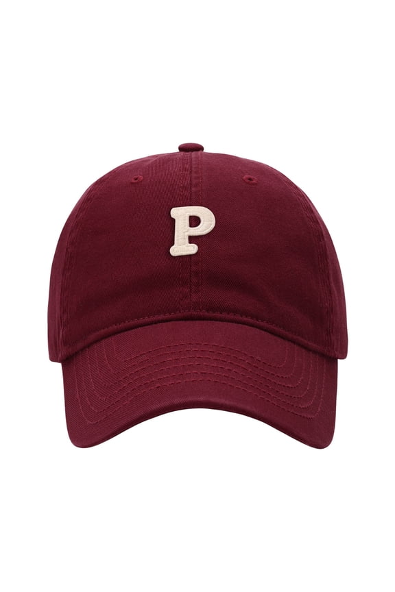Women Mens Baseball Cap Letter P Embroidered Baseball Cap Adjustable Sun Hat For Casual Outdoor Wine One Size