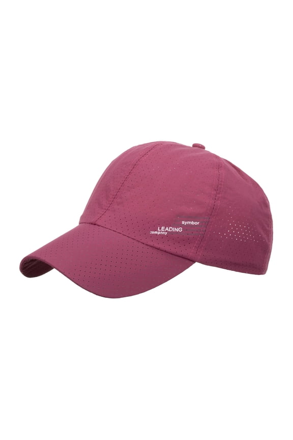 Women Mens Baseball Caps Quick Dry Solid Color Breathable Baseball Cap Hiking Adjustable Unisex Hat Running Outdoor Workouts Hot Pink One Size