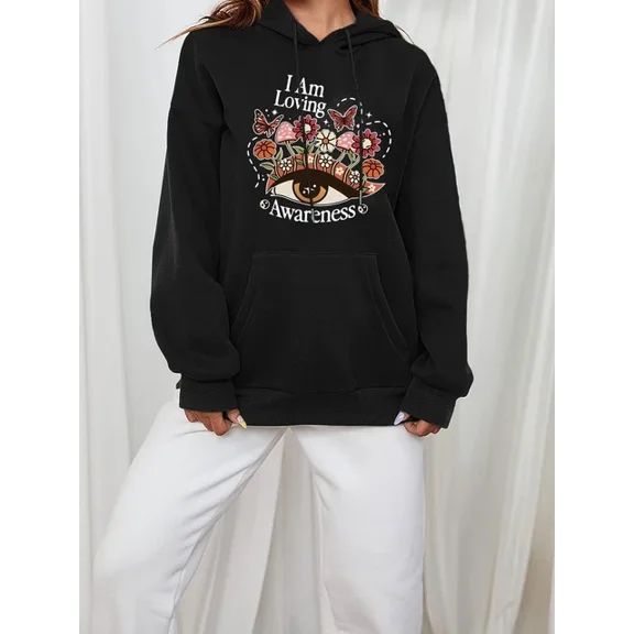 Women Mens Black Radical Kindness Floral Unity Message Social Justice 1 Side Hoodie S-5Xl