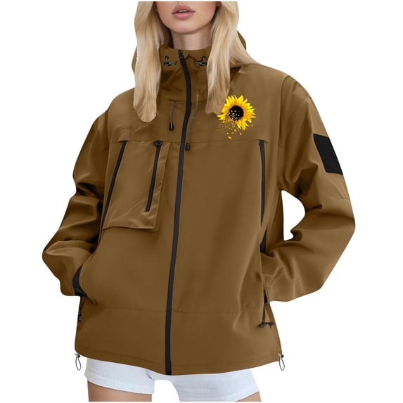 Women Mens Lightweight Waterproof Jacket Windproof Rain Hooded jackets for Running Hiking Cycling Travel S-3XL 1-Brown S
