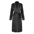 thumbnail image 1 of Women Mens Plush Robes Winter Fleece Warm Comfy Solid Color Long Sleeve Bathrobes Belted Sleepwear with Pockets, 1 of 6