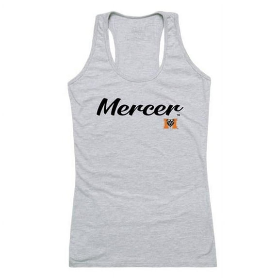Women Mercer Bears Script Tank T-Shirt, Heather Grey - Large