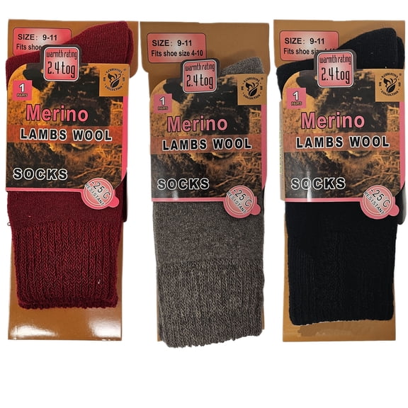 Women Merino Lamb Wool Socks, Thermal Heavy Duty Warm Winter Socks, 3 Pairs