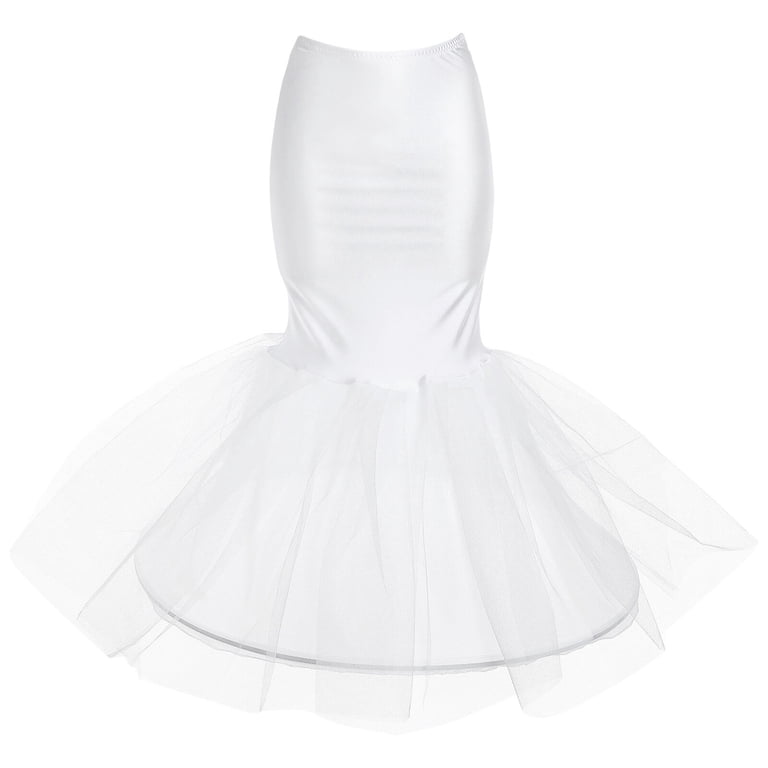 AntiGuyue White Bridal Petticoat Fish Tail Underskirt for Wedding Dresses -  Walmart.com