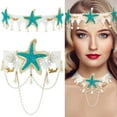 thumbnail image 1 of Women Mermaid Sea Star Starfish Hairbands Mermaid Costume Set Mermaid Starfish Necklace Summer Beach Style Mermaid Hair Accessories Wreath Bohemia Mermaid Sea Star Choker Necklace, 1 of 6