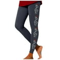 thumbnail image 1 of Women Merry Christmas Leggings Trendy Xmas Hat Print Elastic High Waist Yoga Pants Stretchy Soft Comfy Workout Pj Tights, 1 of 3