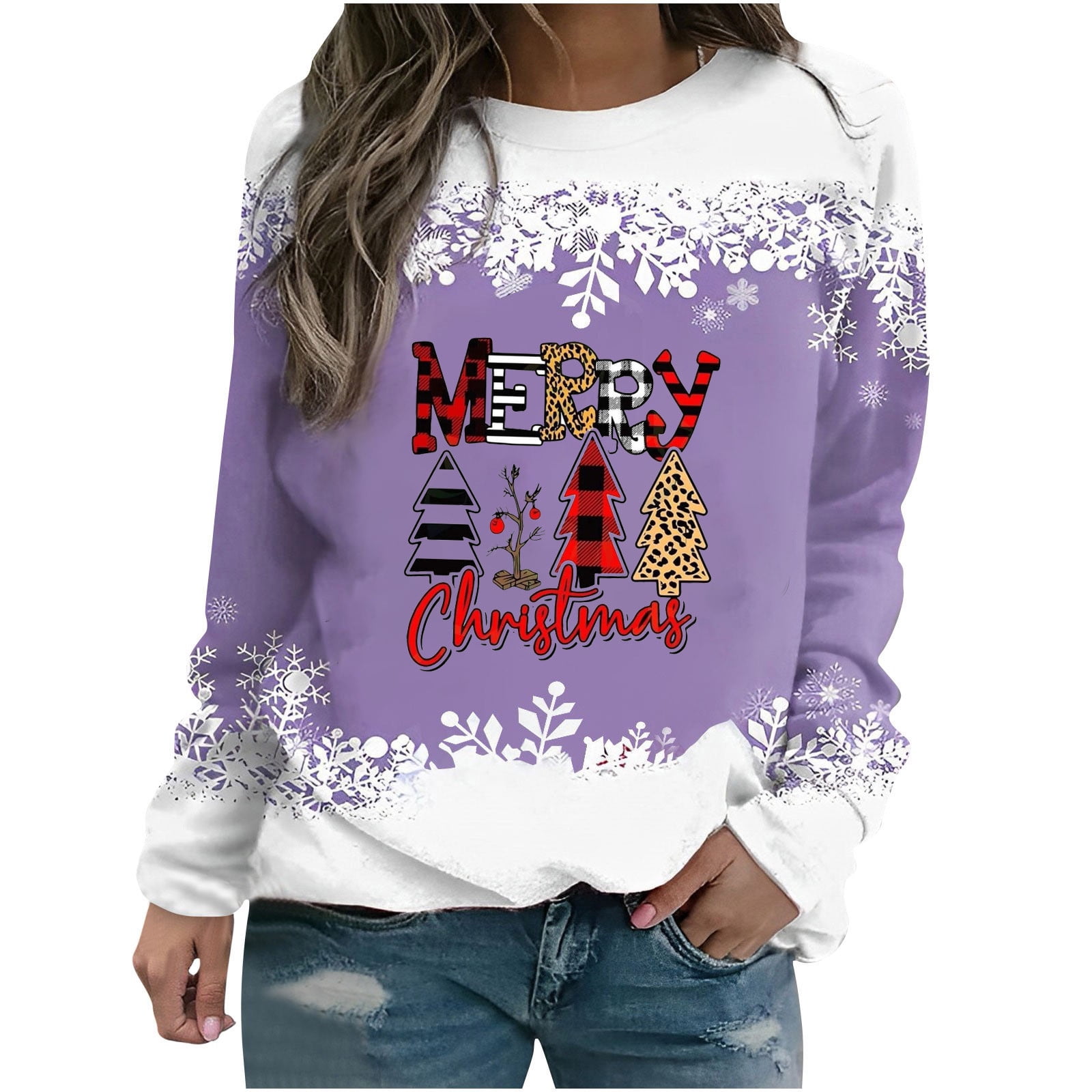 Mama Claus Sweatshirt For Women – Merry Christmas Pullover, Long Sleeve, Snowflake Design, Holiday Gift For Mom