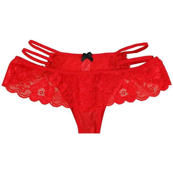Women Mesh Breathable Low Waist Sexy Women's Triangle Lace Thong Panties