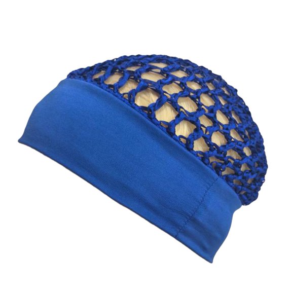Women Mesh Crochet Hairnet, Wide Elastic Band, Breathable Knit Snood Hat, Non-slip Turban Liner Cap, Hair Wrap for Sleeping