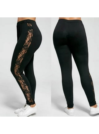 Sexy Women's Slim Fit Sport Gym Mesh Transparent Black Pants