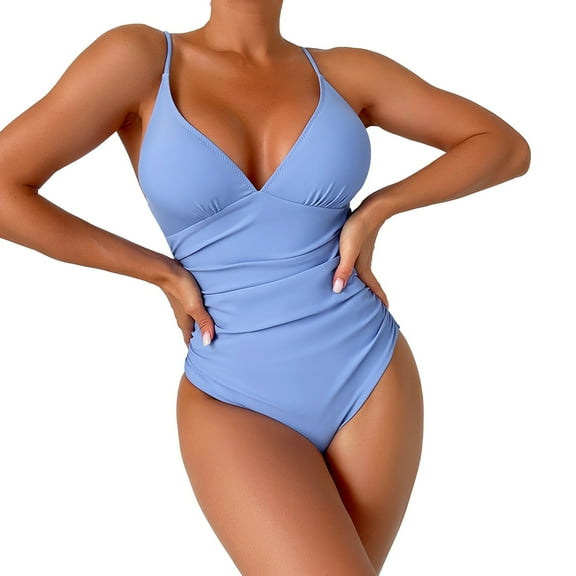 Women Mesh One Piece Swim Dress Swimsuit Tummy Control Bathing Suit