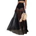 thumbnail image 1 of Women Mesh Sheer Maxi Skirt Wrap Skirt Beach Tulle Transparent Dress, 1 of 5