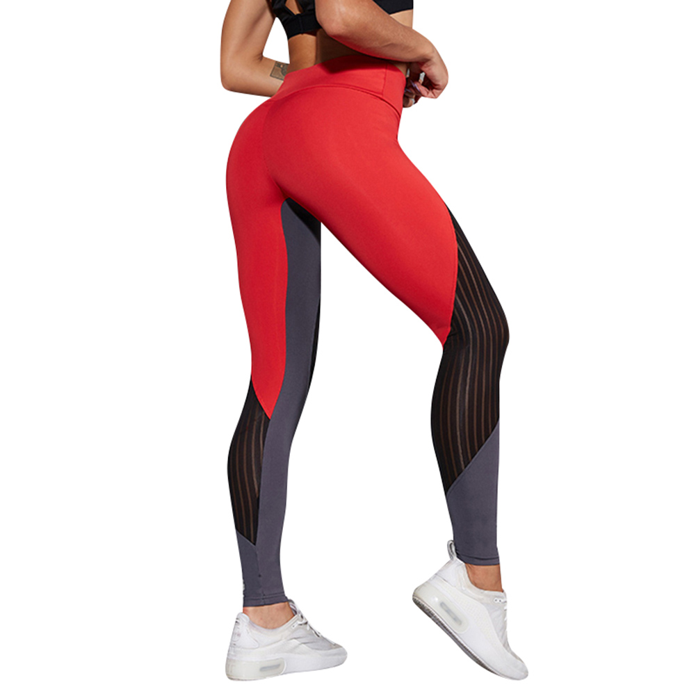 Women Mesh Stretchy Yoga Pants Leggings Breathable for Sports Fitness