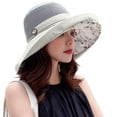 thumbnail image 1 of Women Mesh Sun Hats Summer Beach UV Protection UPF Packable Wide Brim Chin Strap Gray, 1 of 3