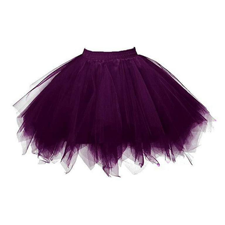 Women Mesh Tulle Tutu Skirt Princess Teen Girls Elastic Multi