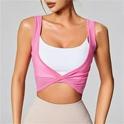 XBMEGO Women Mesh Yoga Shirt Sexy Short Sleeve T-Shirt Sport Top Blouse Cover Up Quick Dry Gym Clothes Running Fitness Tank Sportwear