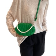 Women Messenger Bag Pearl Chain Handbag Ladies Crossbody Bag Shell Evening Bags Fashion Shoulder Bag for Dating