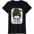 thumbnail image 1 of Women Messy Bun Mom Life Bleached MomLife Mothers Day T-Shirt, 1 of 3