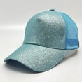 thumbnail image 1 of Women Messy High Bun Ponytail Adjustable Glitter Mesh Trucker Baseball Pony Cap 2018, 1 of 1