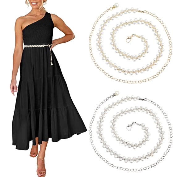 Women Metal Belts Vintage Chain Belt Metal Waist Chain Belt Women Adjustable Body Link Belts Ladies Fashion Chain for Jeans Dress Gold One Size