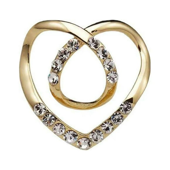 Women Metal Rhinestone Scarf Heart Scarf Brooch Clip New W5 P7T0