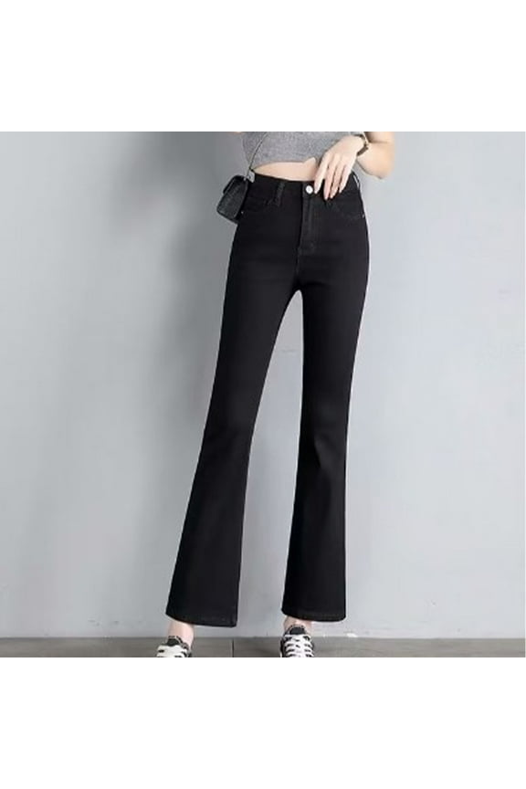 Women Micro Flared Pants Nine Point Petite High Waisted Nine Point Wide Leg Flared Jeans Womens Jean Sweat Pants Relativity Leggings High Fashion Women Pants for plus Size Women on Pants Womens Jean