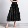 thumbnail image 1 of Women Mid Length Sequin Skirt Dance Party A Line High Waisted Skirt Holiday Party Pleated Half Skirts Skirt Long Bed Skirts Long Pleated Skirts for Women Long Skirt with Slit Bed Skirts for Adjustable, 1 of 5