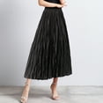 thumbnail image 1 of Women Mid Length Skirt Dance Party A Line High Waisted Pleated Skirt Holiday Party Half Skirts Skirts with Leggings Pencil Skirts for Women plus Size Anime Skirts Light Skirt for Women Skirt Pleated, 1 of 5