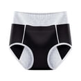 thumbnail image 1 of Women Mid Rise Leak Proof Period Panties, Three Layer Widened Crotch Lateral Leakage Protection Soft Breathable Comfortable Daily Menstrual Underwear Black L, 1 of 2