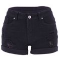thumbnail image 1 of Women Mid Rise Ripped Stretchy Jeans Shorts Frayed Raw Hem Casual Denim Shorts, 1 of 5