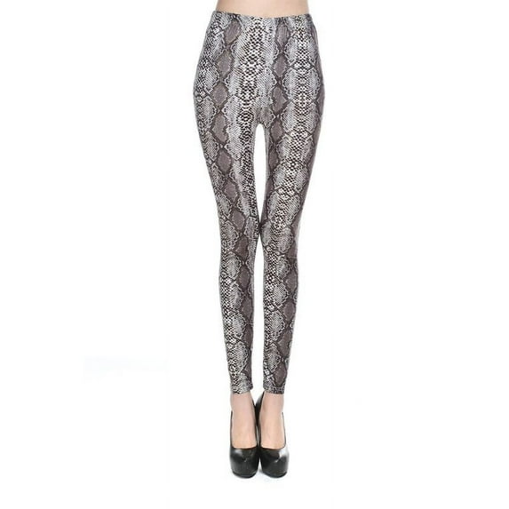 Women Mid Rise Sexy Leggings Metallic Leopard Snakeskin Digital Printed Slim Tights Ankle-Length Yoga Fitness Sport Casual Pants