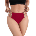 thumbnail image 1 of Women Mid Rise Sexy Panties Underwear Lace Cut Out Knitted Briefs Cheeky Bikinis Hipsters Panty, 1 of 6