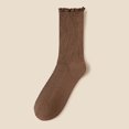 thumbnail image 1 of Women Mid Tube Cotton Socks Versatile Trendy Solid Color Casual Athletic Long Socks Daily Footwear Hosiery Coffee, 1 of 3