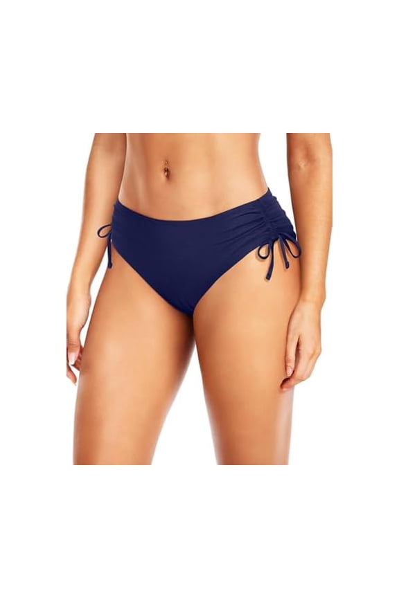 Women Mid Waist Bikini Bottoms - Full Coverage Swim Bathing Suit Bottom Side Tied Swimsuit Bottoms
