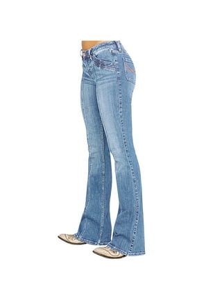 Women's Bootcut Jeans Stretchy Denim Pants Ladies Low Waist Flared