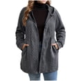 thumbnail image 1 of Women Mid-long Sweater Jacket with Pockets Crochet Knit Long Sleeve Zipper Casual Plus Size Cardigan Outerwear (3XL, Dark Gray), 1 of 4