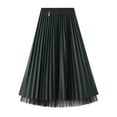 thumbnail image 1 of Women Midi Skirt Elastic High Waist A-Line Skirt Solid Color Double Sided Reversible Design Autumn Winter Skirt, 1 of 8