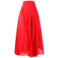 thumbnail image 1 of Women Midi Skirt Flowy Chiffon Long Skirt Red One Size, 1 of 4