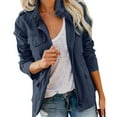 thumbnail image 1 of Women Military Anorak Jackets Zip Up Parka Safari Utility Coats (Dark Blue S), 1 of 4
