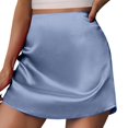 thumbnail image 1 of Women Mini A Line Skirt High Waist Satin Ribbon Lined Polyester, 1 of 7