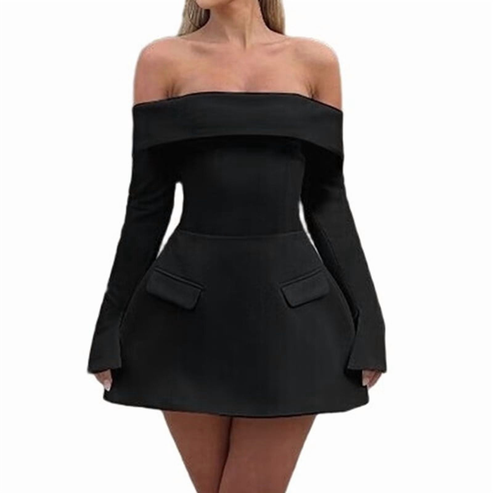 red dress with sweater Off Shoulder Bubble Sleeve Maternity Leather Five Finger Dress ecb58c-f Size:One Size/L