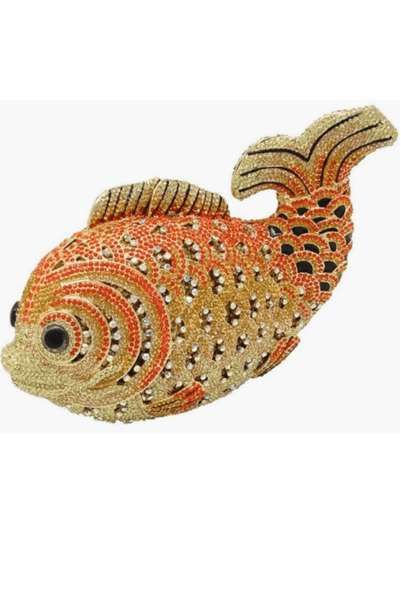 Women Mini Fish Clutch Luxury Rhinestones Purse Sparkling Banquet Handbag Wedding Party Clutch Bag