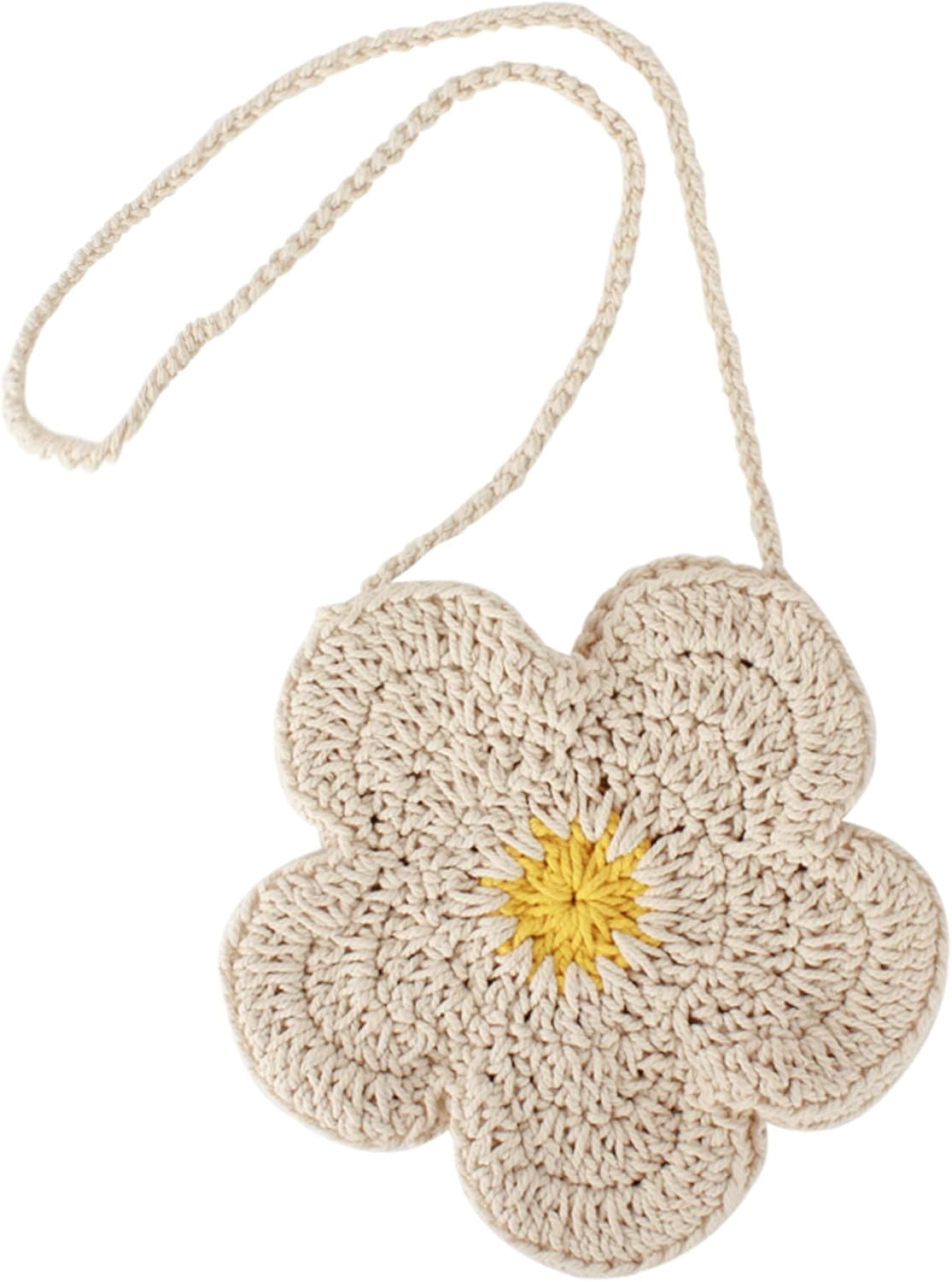 Women Mini Flower Cotton Crochet Crossbody Shoulder Bag Handbag Purse